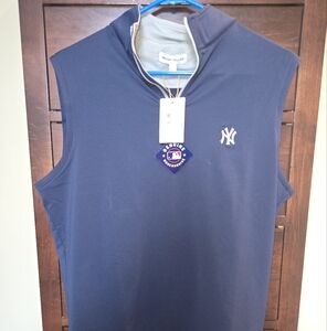 Mens Peter Millar New York Yankees Quarter Zip Vest